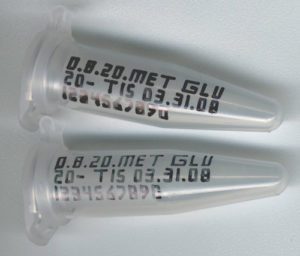 TubeWriter Microcentrifuge Printed Sample labeled